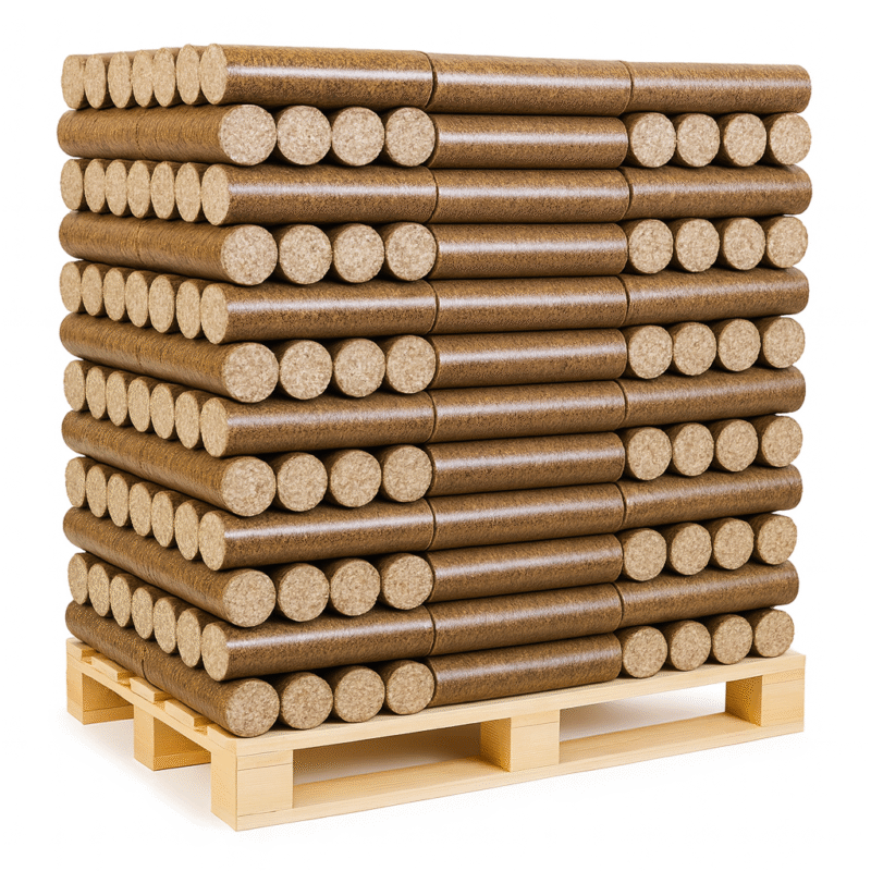 Palette de Bûches compressées cylindriques – 960kg